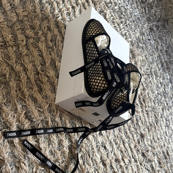New! Dior J'Adior Black Mesh Loafer with Removable Dior Laces, Size 36 - Picture 2 of 6